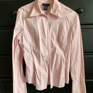 The Limited Stretch large light pink shirt, size I, hook and eye closures